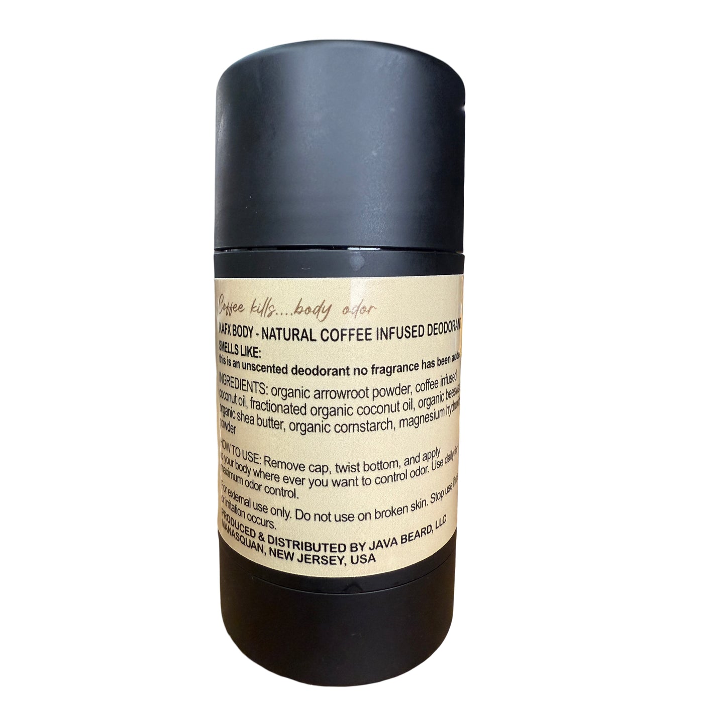 Naked (Unscented) Coffee-Infused Natural Deodorant – Fragrance-Free & Effective