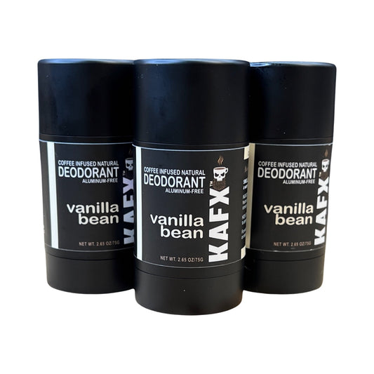 Vanilla Bean 3 Pack Natural Coffee Infused Deodorant