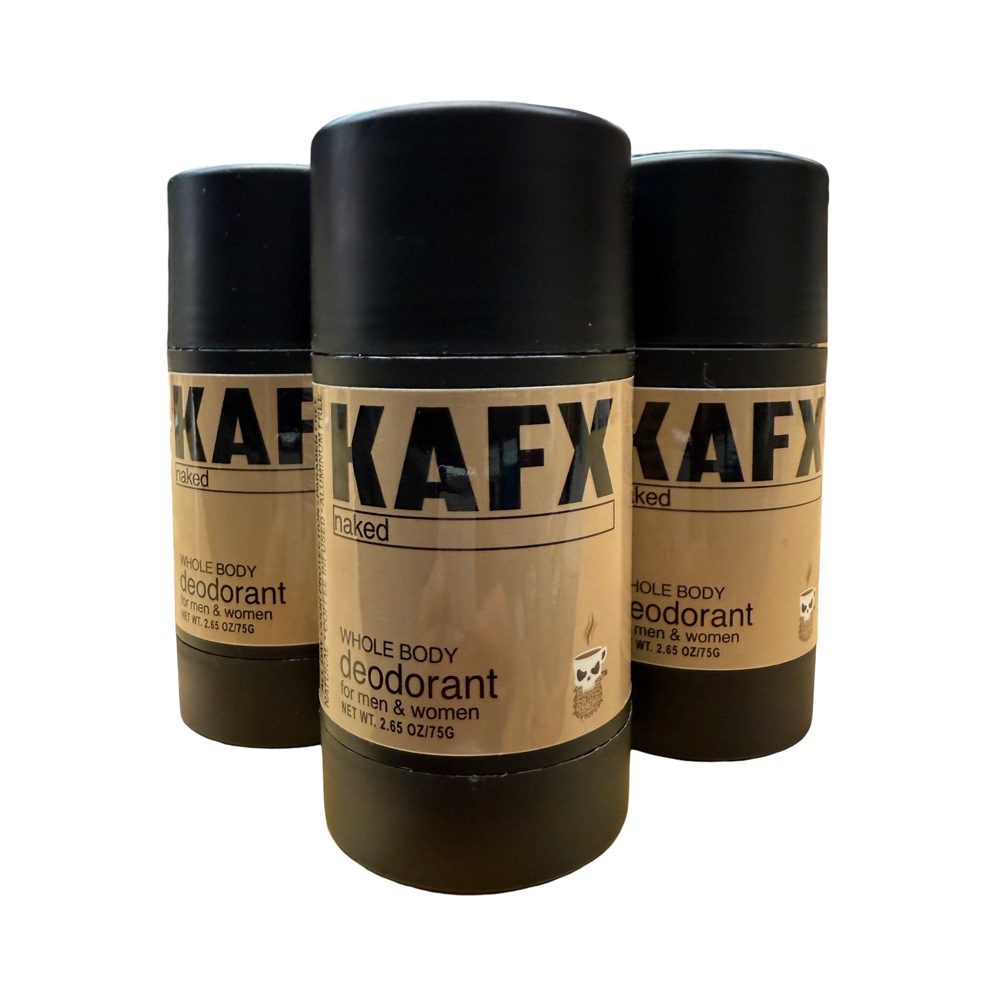 Unscented - 3 Pack of Natural Coffee Infused Deodorant
