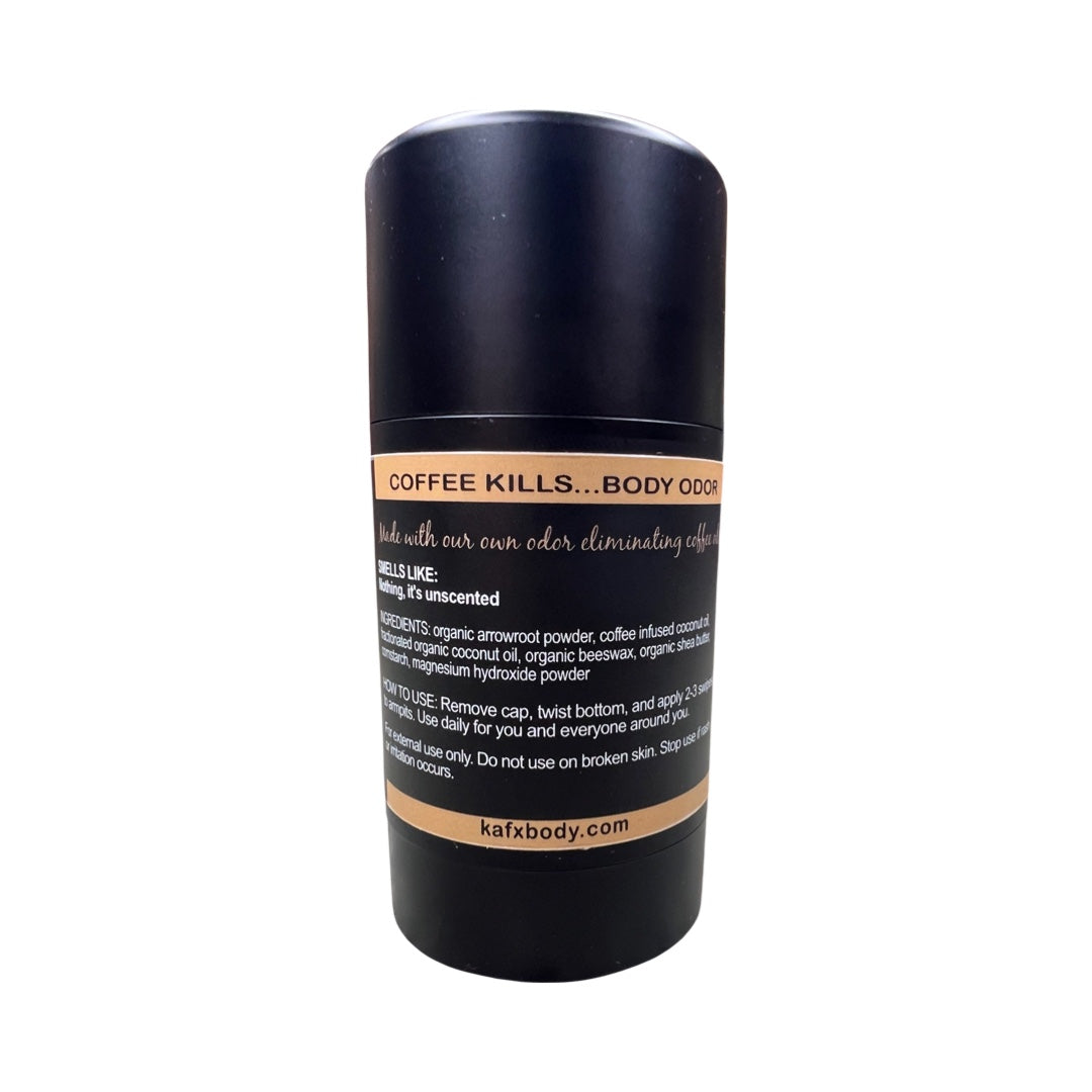 Unscented KAFX Body Natural Coffee Infused Deodorant
