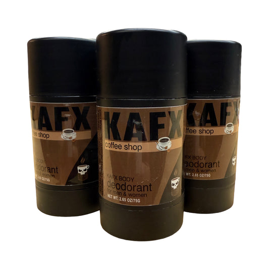 Coffee Shop 3 Pack of KAFX Body Natural Deodorant
