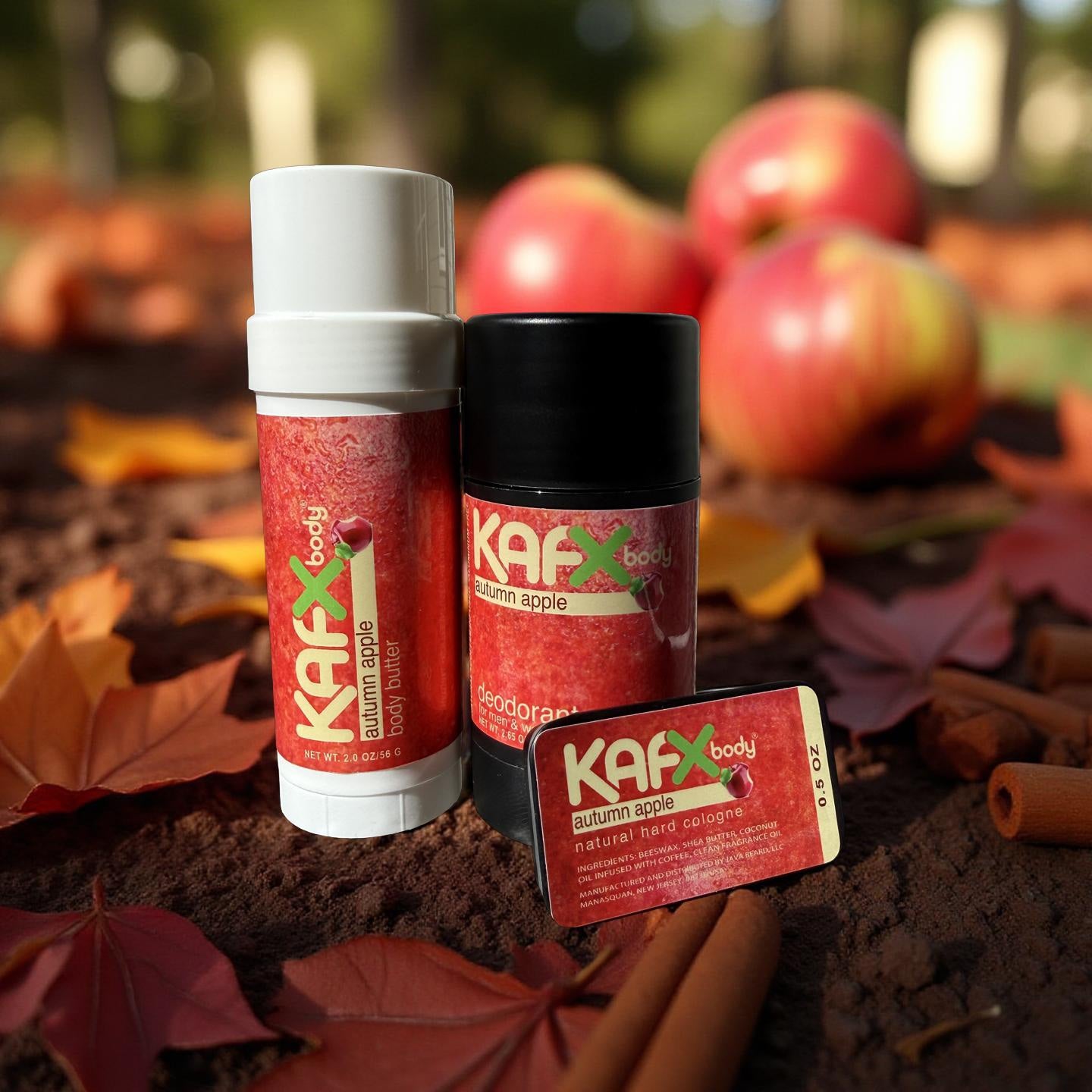 The Autumn Apple Trio: Natural Deodorant, Body Butter & Cologne Bundle