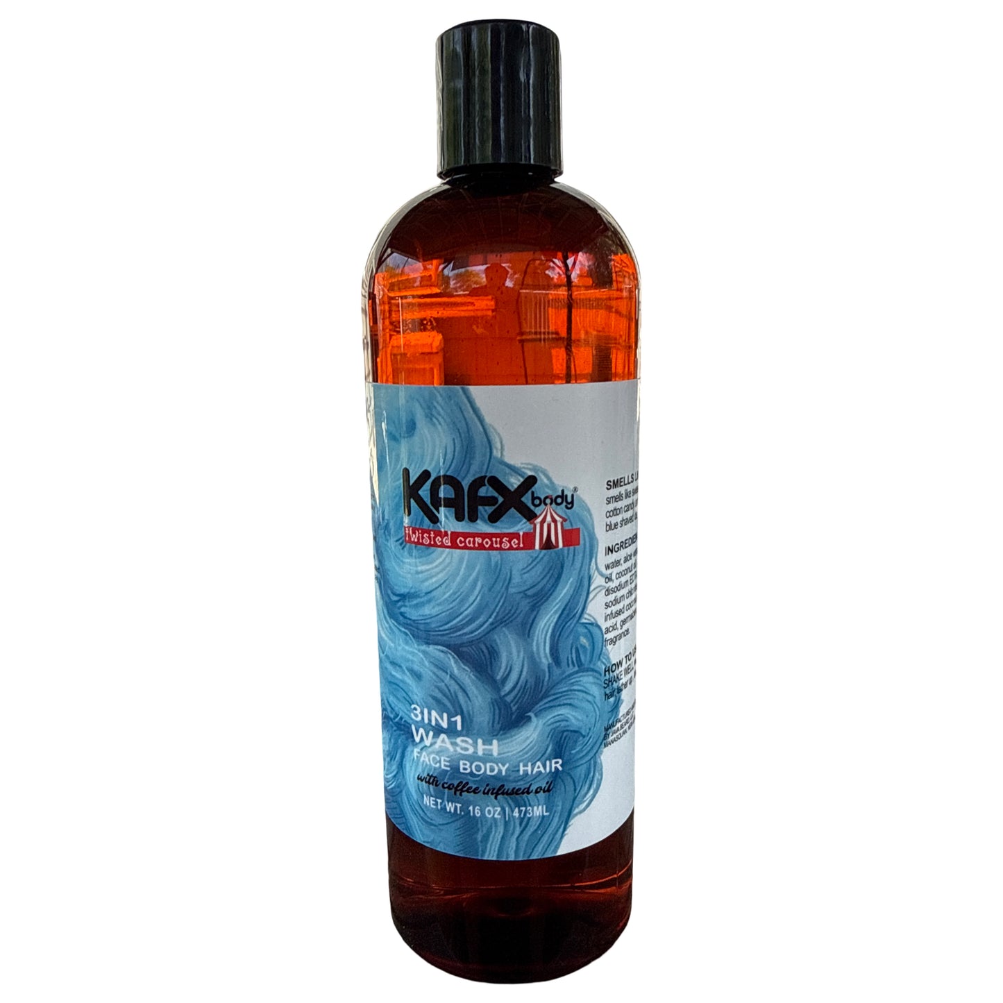 KAFX Body Twisted Carousel 3-In-1 Wash | Blue Cotton Candy Body Face Hair Wash