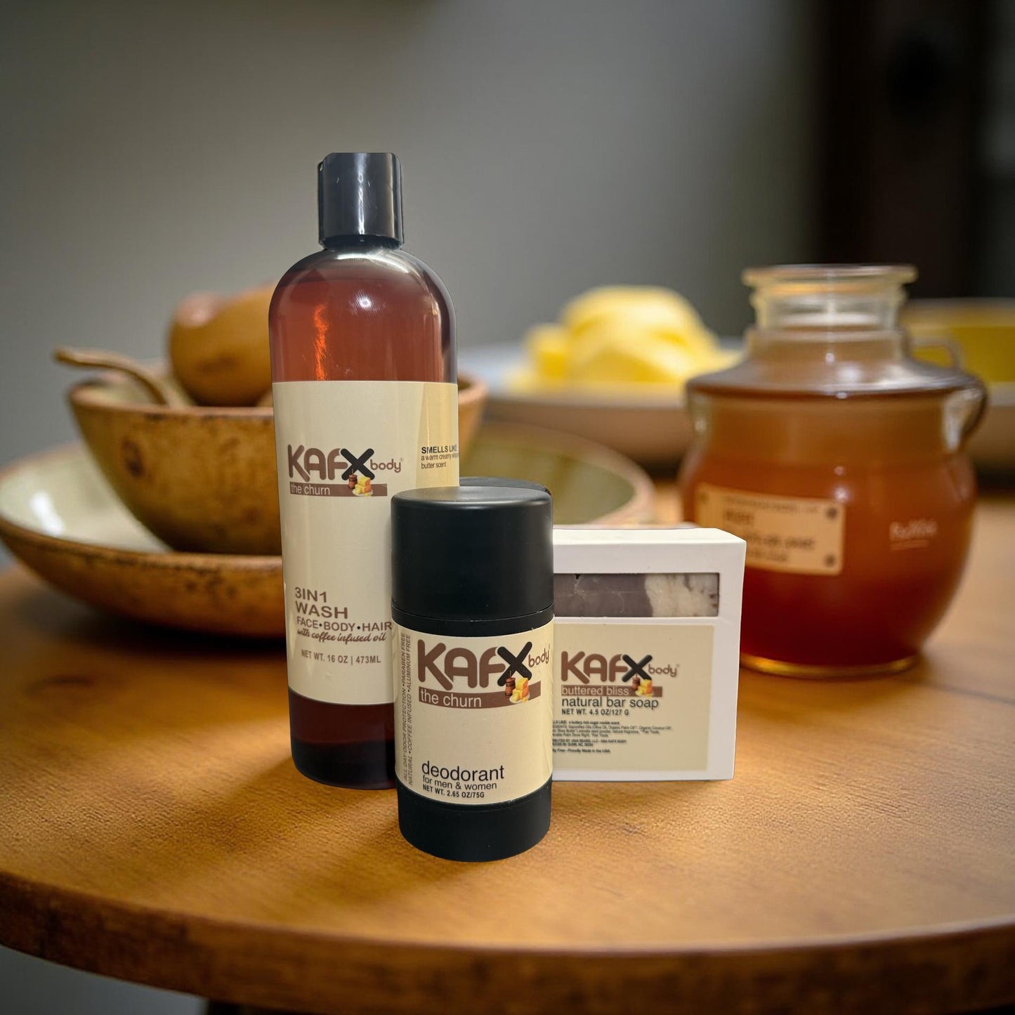 The Churn Shower Bundle: Deodorant, Natural Soap, 3-in-1 Wash