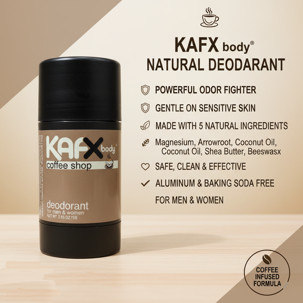 Coffee Shop Coffee-Infused Natural Deodorant – Real Coffee Scent & Safe for All